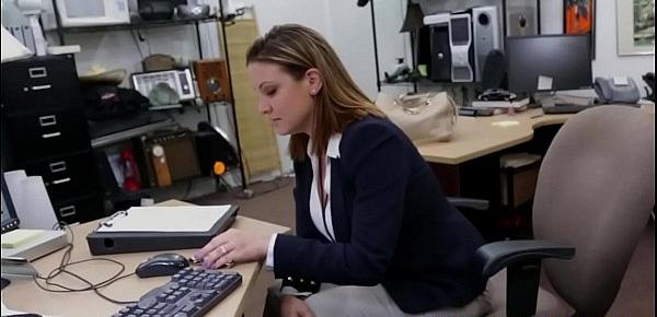  Busty office babe pawns pussy for cash